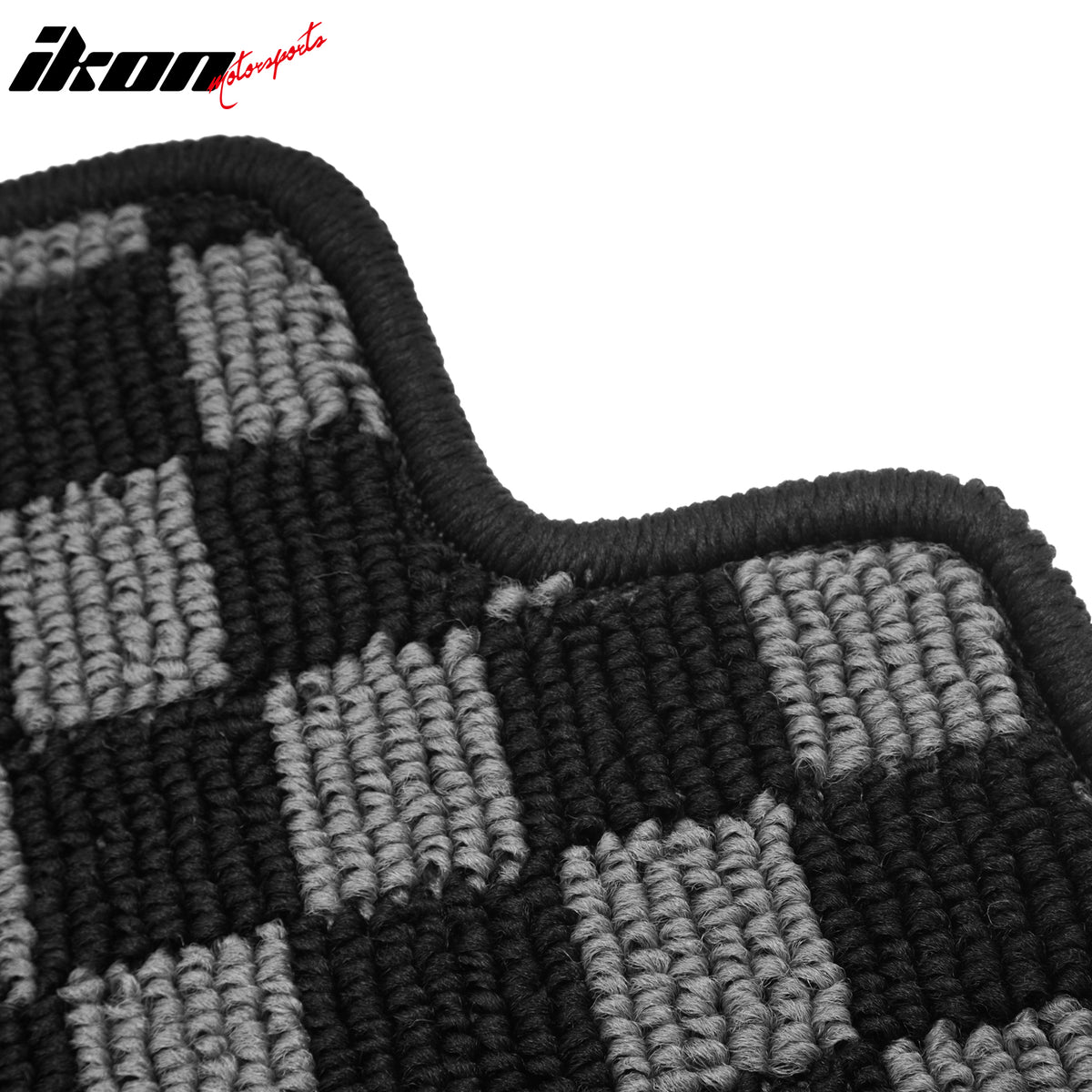 Fits 01-05 Honda Civic Floor Mats Non-Slip Carpets Checkered Black Gray Plaid