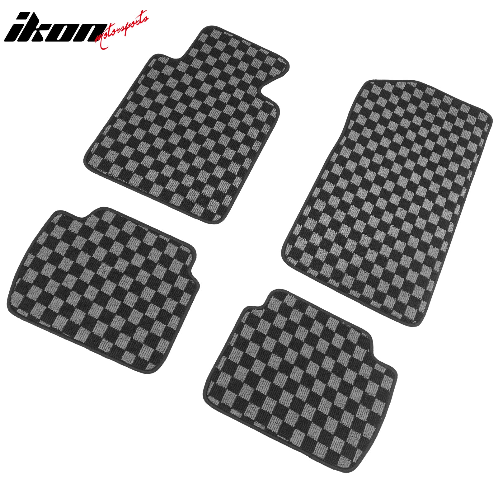 99-06 E46 3-Series M3 Floor Mats Carpets Checkered Black Gray Plaid FOR: (BMW)