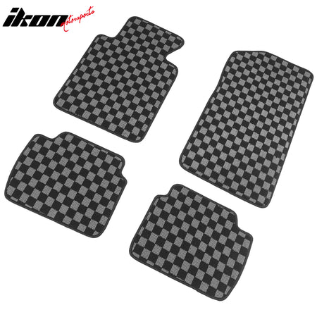 99-06 E46 3-Series M3 Floor Mats Carpets Checkered Black Gray Plaid FOR: (BMW)