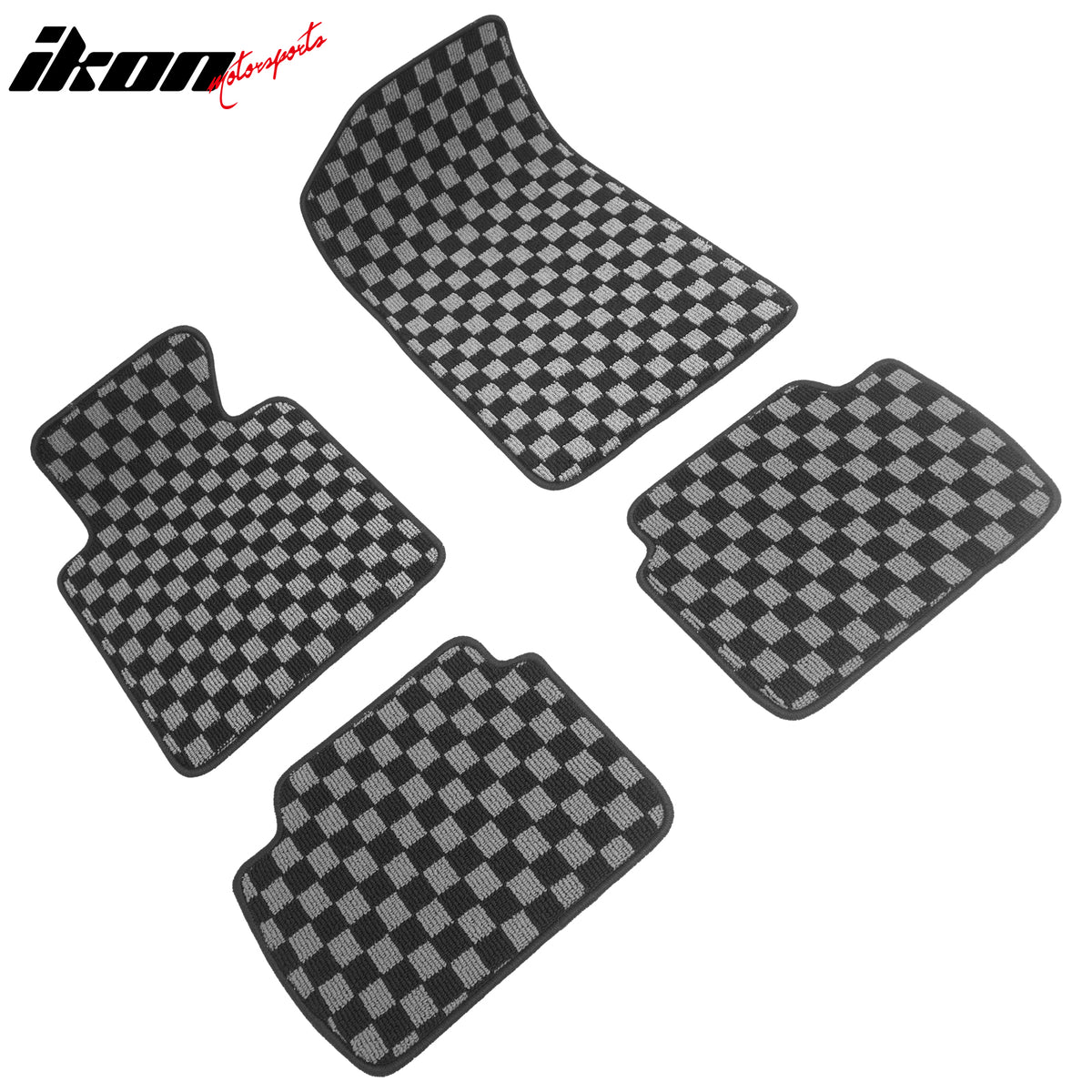 99-06 E46 3-Series M3 Floor Mats Carpets Checkered Black Gray Plaid FOR: (BMW)