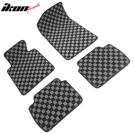 99-06 E46 3-Series M3 Floor Mats Carpets Checkered Black Gray Plaid FOR: (BMW)