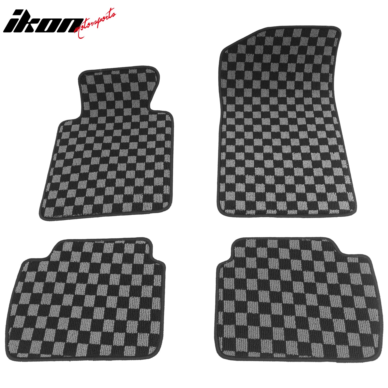 99-06 E46 3-Series M3 Floor Mats Carpets Checkered Black Gray Plaid FOR: (BMW)
