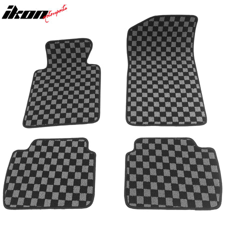 99-06 E46 3-Series M3 Floor Mats Carpets Checkered Black Gray Plaid FOR: (BMW)