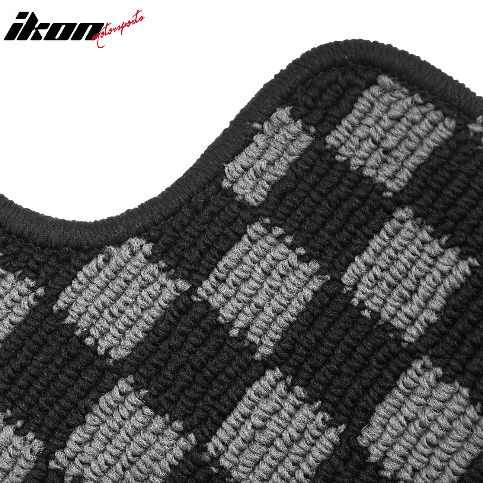 Fits 03-07 Honda Accord Floor Mats Non-Slip Carpets Checkered Black Gray Plaid