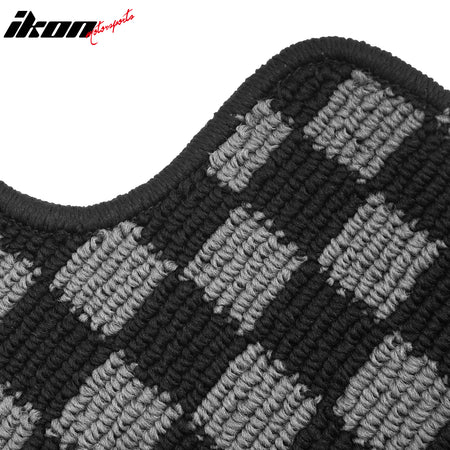 Fits 03-07 Honda Accord Floor Mats Non-Slip Carpets Checkered Black Gray Plaid