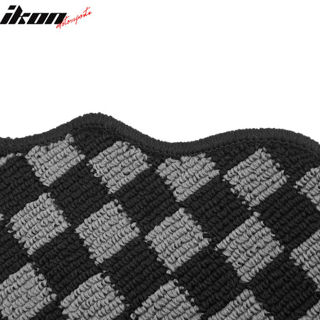 07-13 E92 3-Series 2DR Floor Mats Carpets Checkered Black Gray Plaid FOR: (BMW)