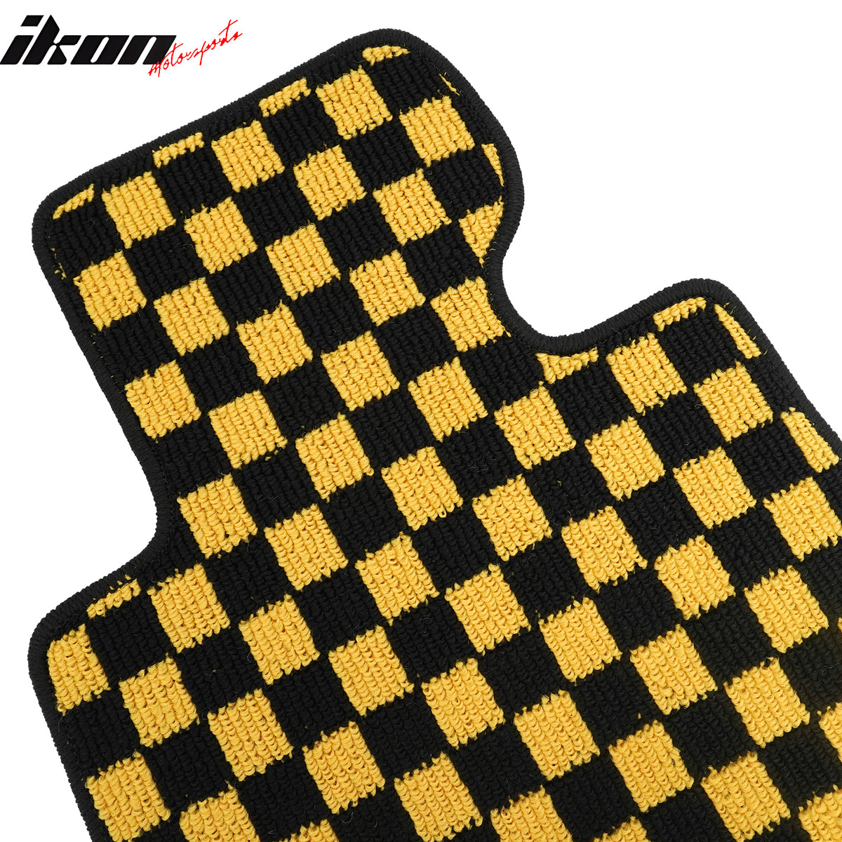 Fits 07-13 BMW E92 3-Series Coupe Floor Mats Checkered Carpet Black Yellow Plaid