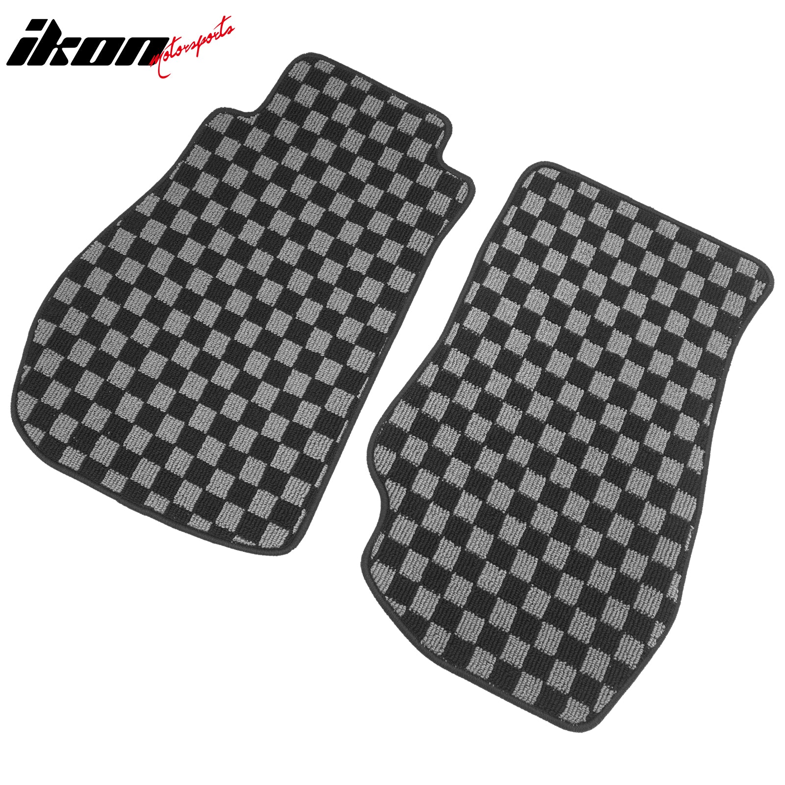 Fits 03-09 Nissan 350Z Floor Mats Non-Slip Carpets Checkered Black Gray Plaid