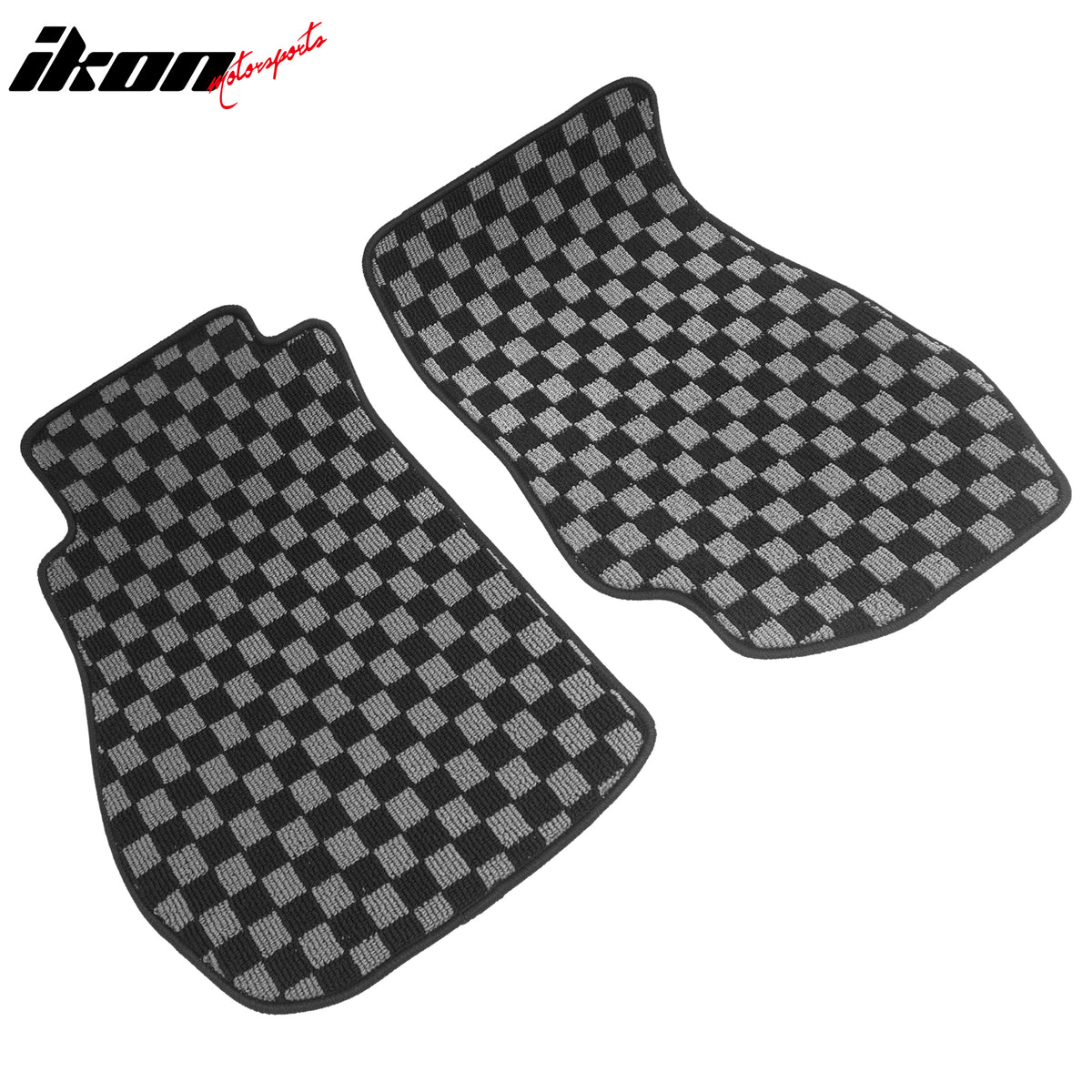 Fits 03-09 Nissan 350Z Floor Mats Non-Slip Carpets Checkered Black Gray Plaid