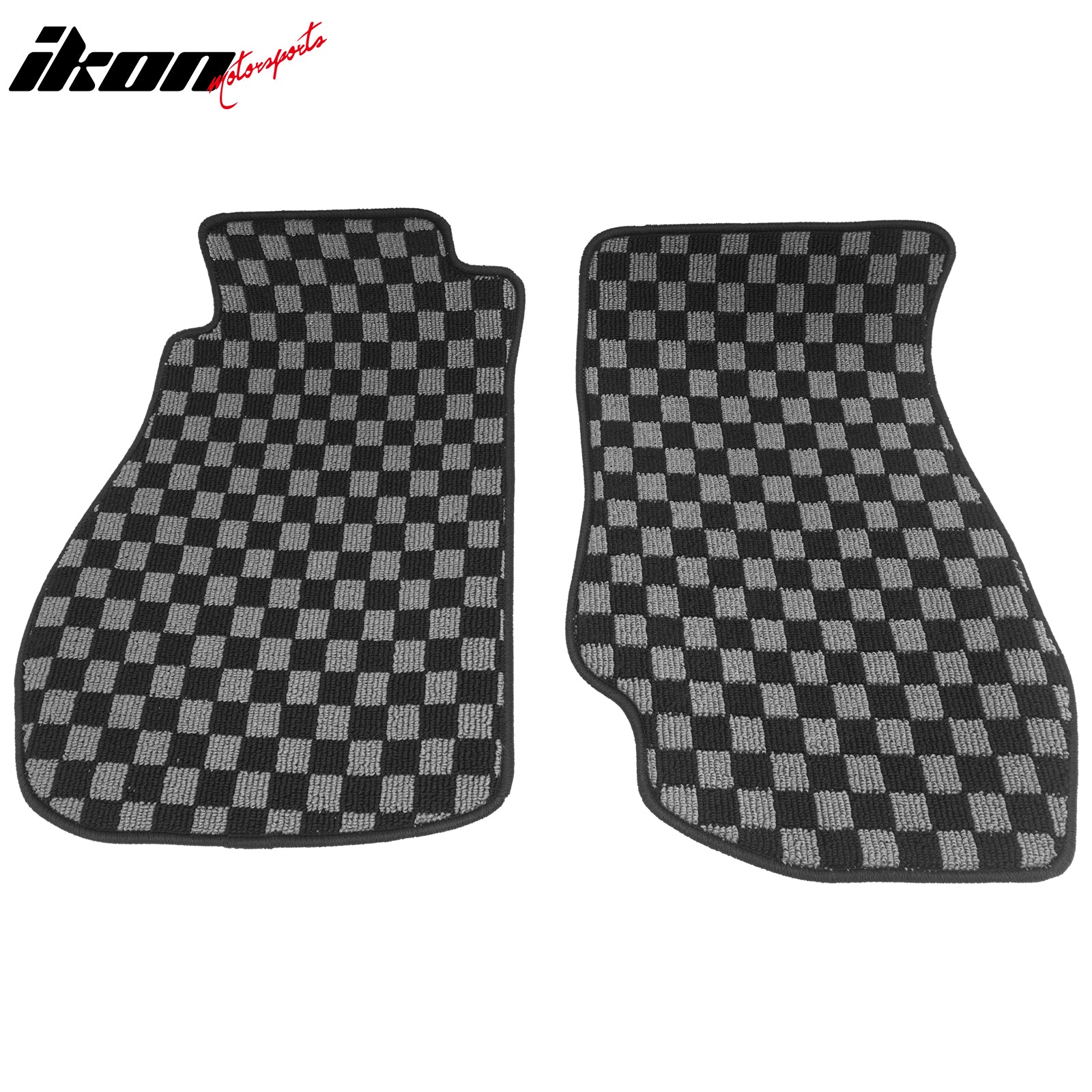 Fits 03-09 Nissan 350Z Floor Mats Non-Slip Carpets Checkered Black Gray Plaid