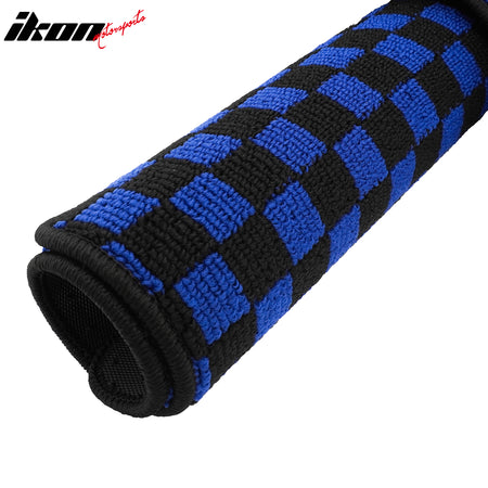 Fits 05-09 Ford Mustang Anti-slip Floor Mats Checkered Carpets Black Blue Plaid