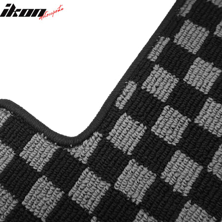 Fits 05-09 Ford Mustang Floor Mats Non-Slip Carpets Checkered Black Gray Plaid