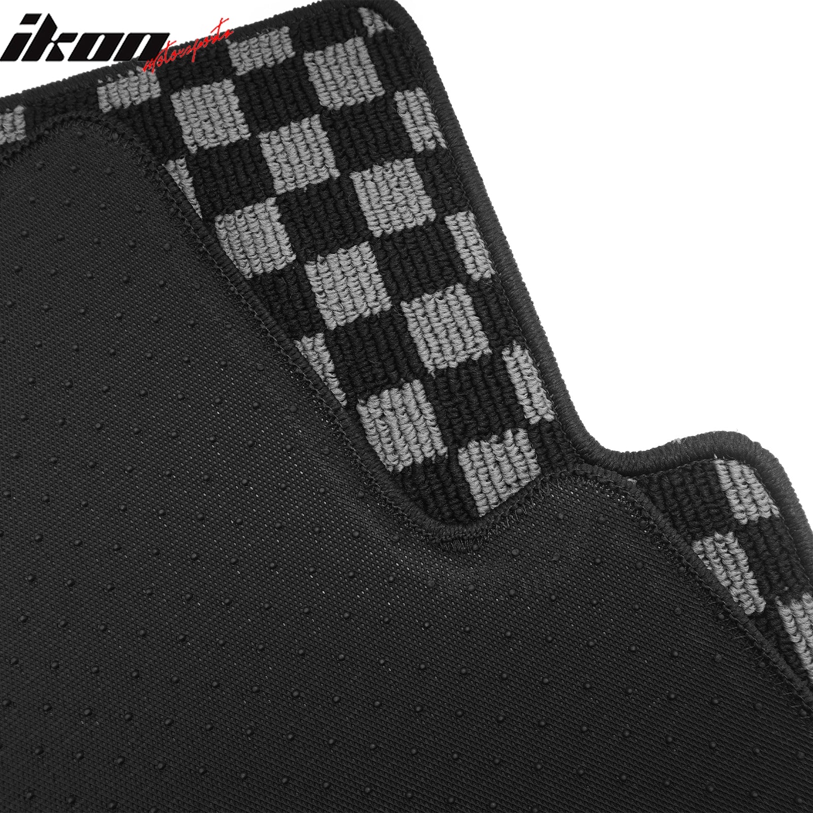 Fits 05-09 Ford Mustang Floor Mats Non-Slip Carpets Checkered Black Gray Plaid