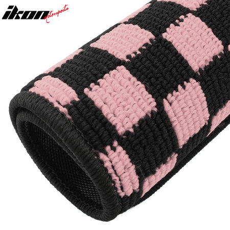 Fits 05-09 Ford Mustang Anti-slip Floor Mats Checkered Carpets Black Pink Plaid
