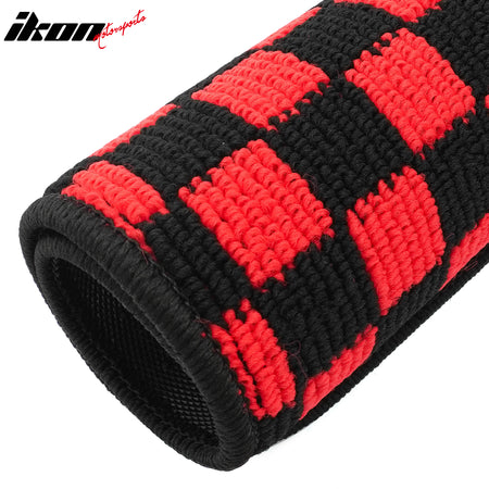 Fits 05-09 Ford Mustang Anti-slip Floor Mats Checkered Carpets Black Red Plaid