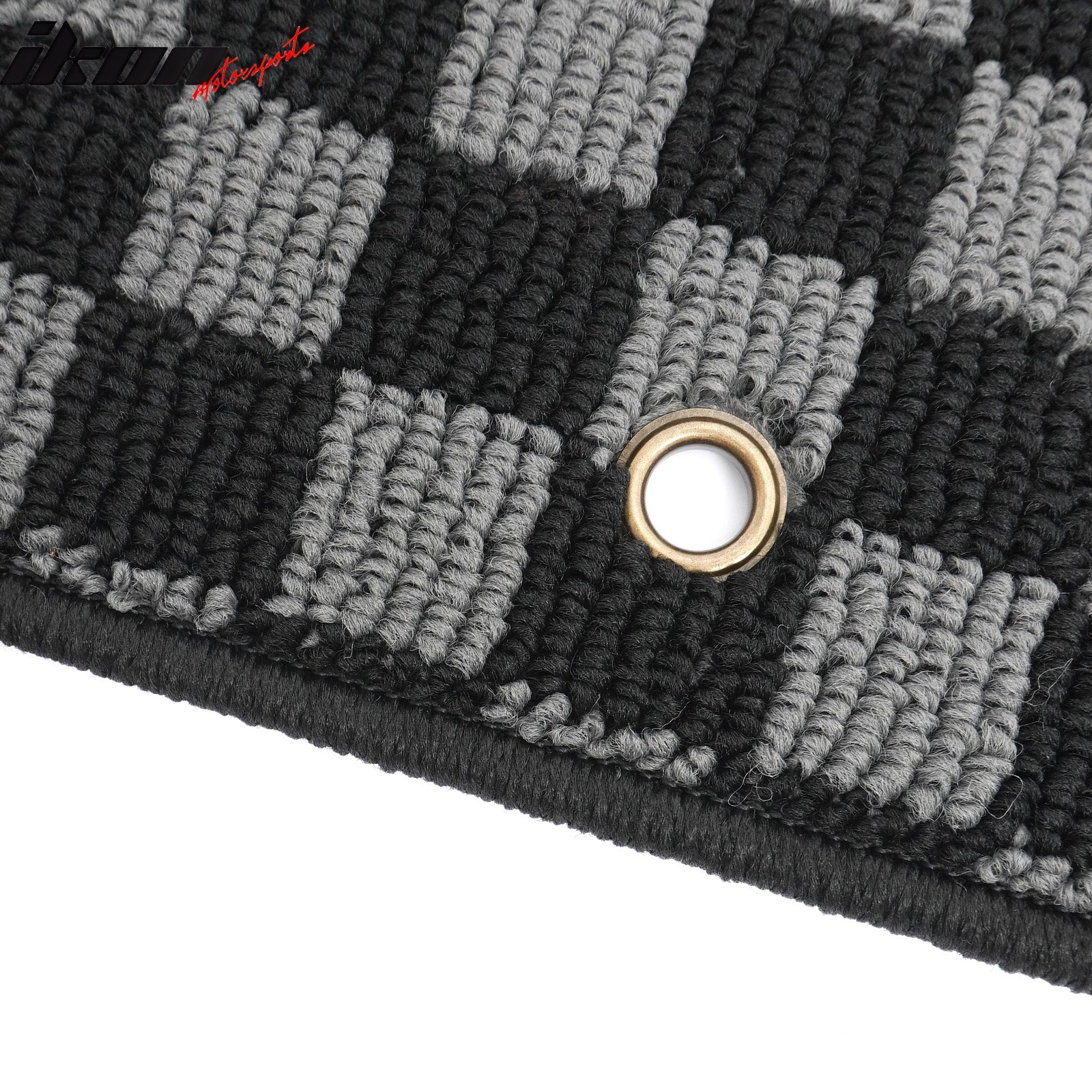 For 06-11 Honda Civic Auto Floor Mats Non-Slip Carpet Checkered Black Gray Plaid