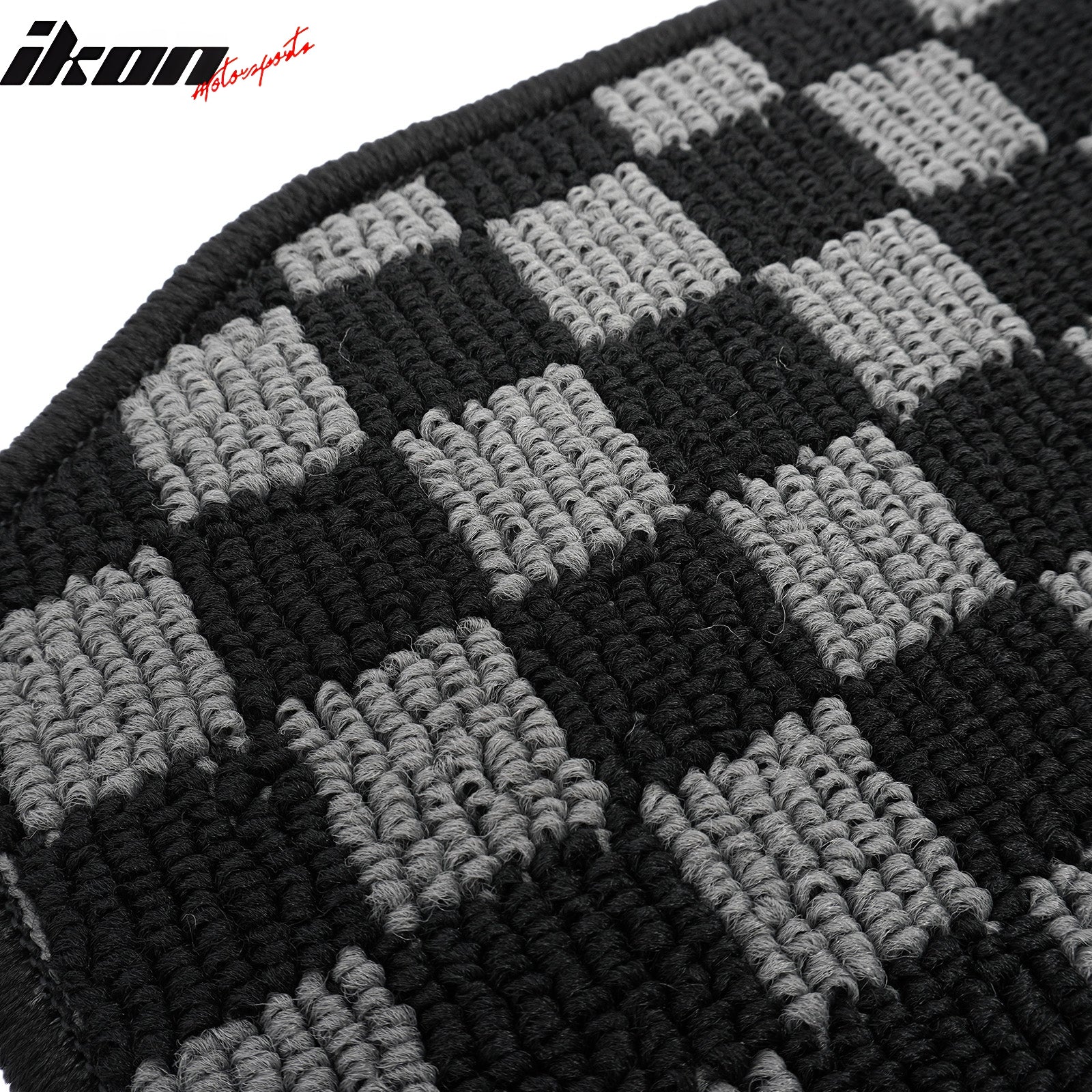 For 06-11 Honda Civic Auto Floor Mats Non-Slip Carpet Checkered Black Gray Plaid