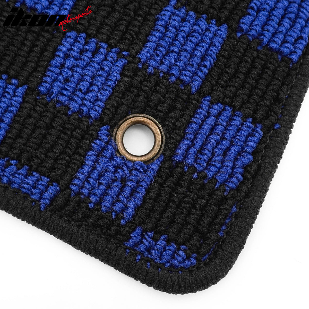 Fits 09-13 Toyota Corolla Anti-slip Floor Mats Checkered Carpet Black Blue Plaid