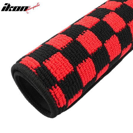 Fits 09-13 Toyota Corolla Anti-slip Floor Mats Checkered Carpets Black Red Plaid
