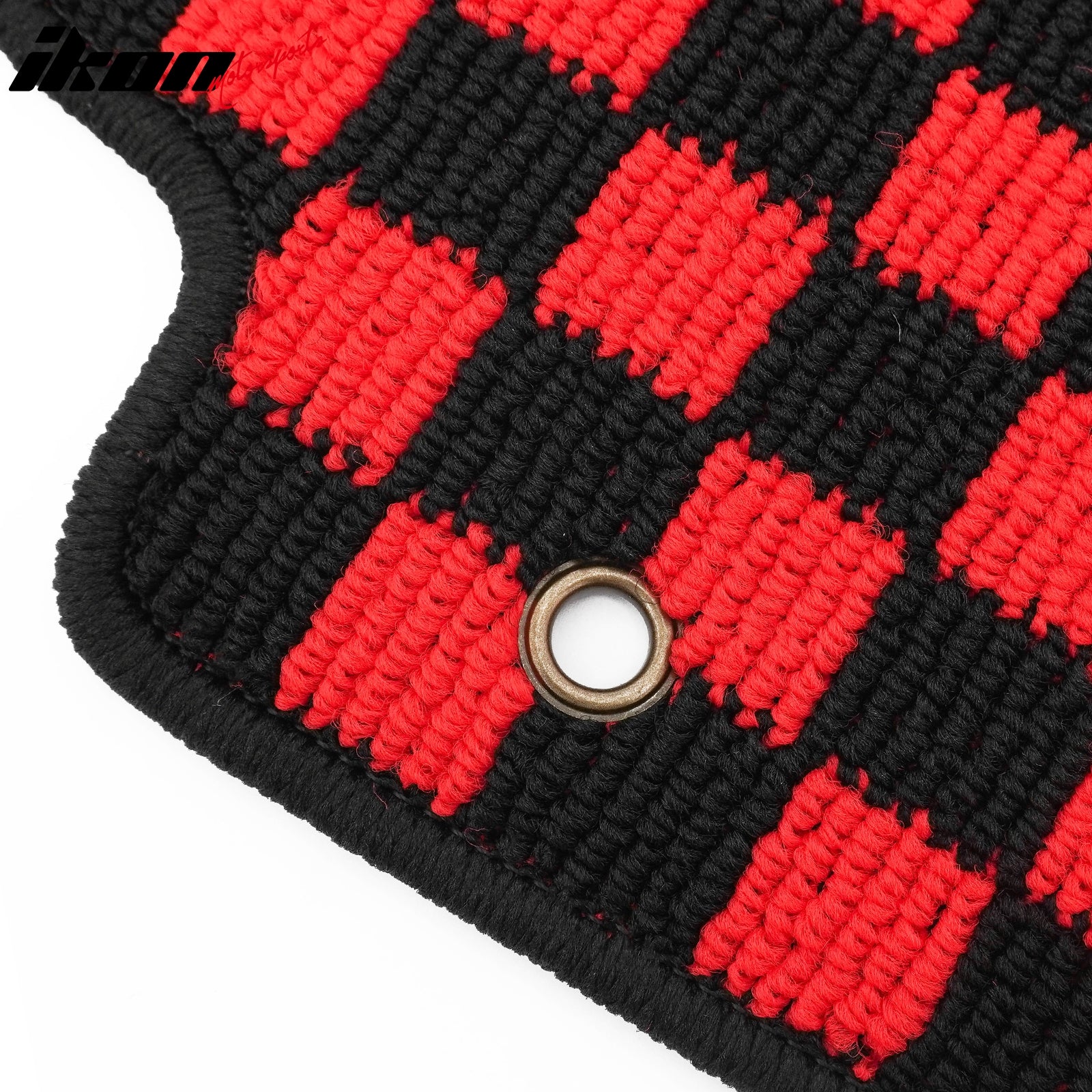Fits 09-13 Toyota Corolla Anti-slip Floor Mats Checkered Carpets Black Red Plaid