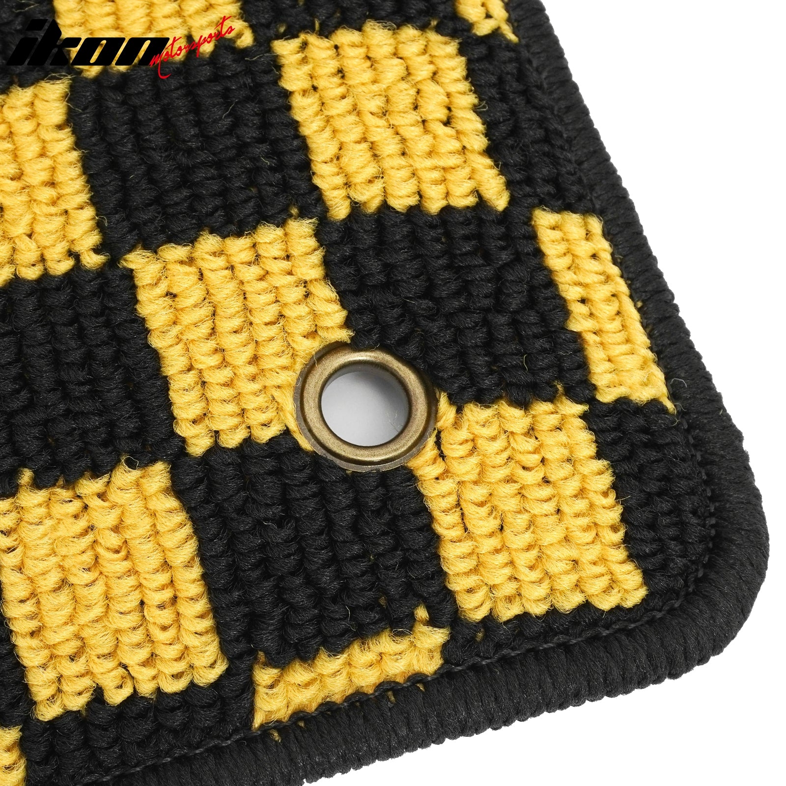 Fits 09-13 Toyota Corolla Auto Floor Mats Checkered Carpets Black Yellow Plaid