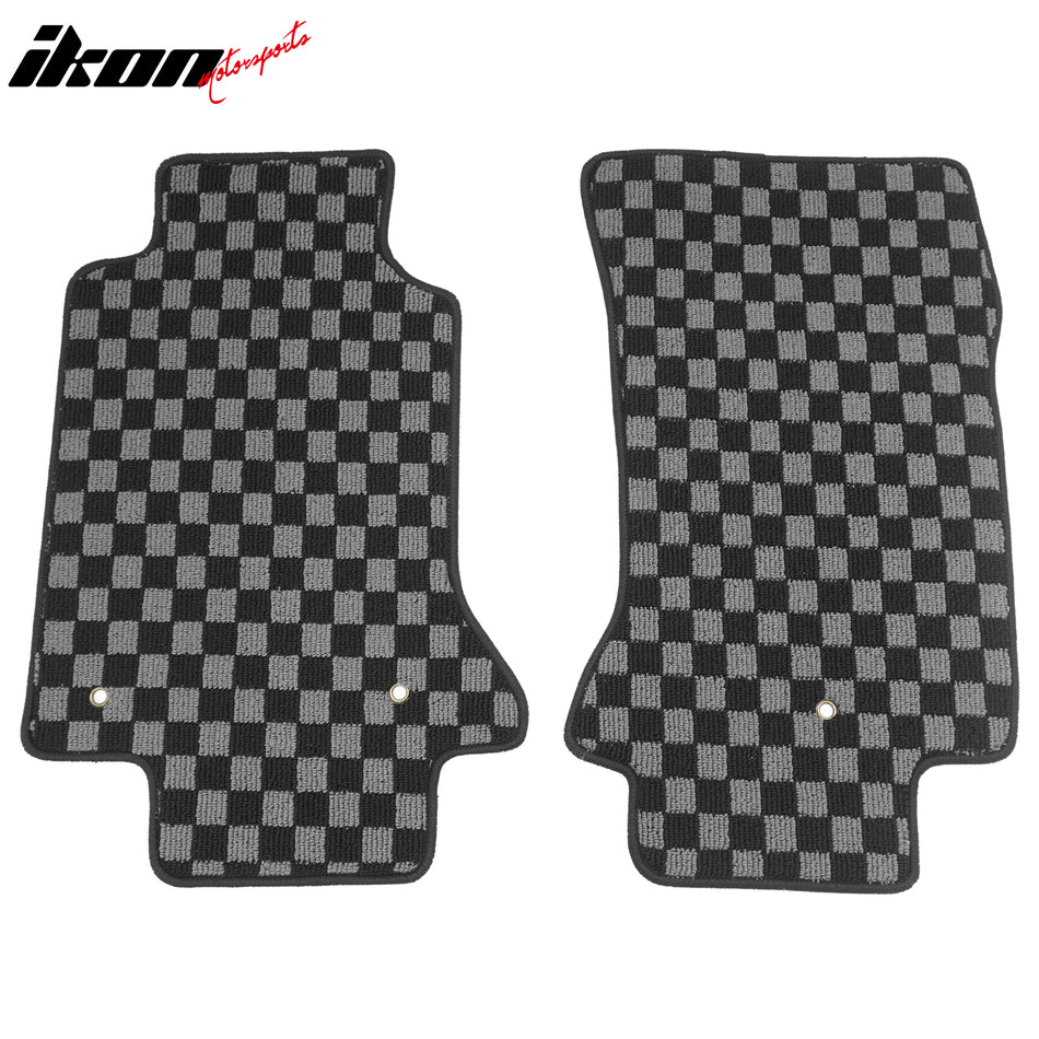 1997-2004 Chevrolet Corvette Floor Mats Carpet Black Gray Plaid Polypropylene