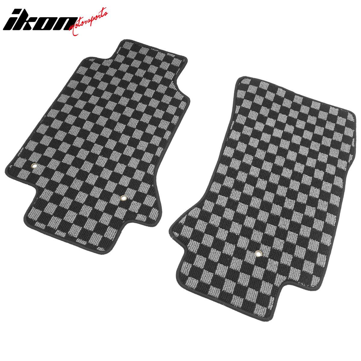 Fits 97-04 Chevy Corvette Floor Mats Non-Slip Carpets Checkered Black Gray Plaid