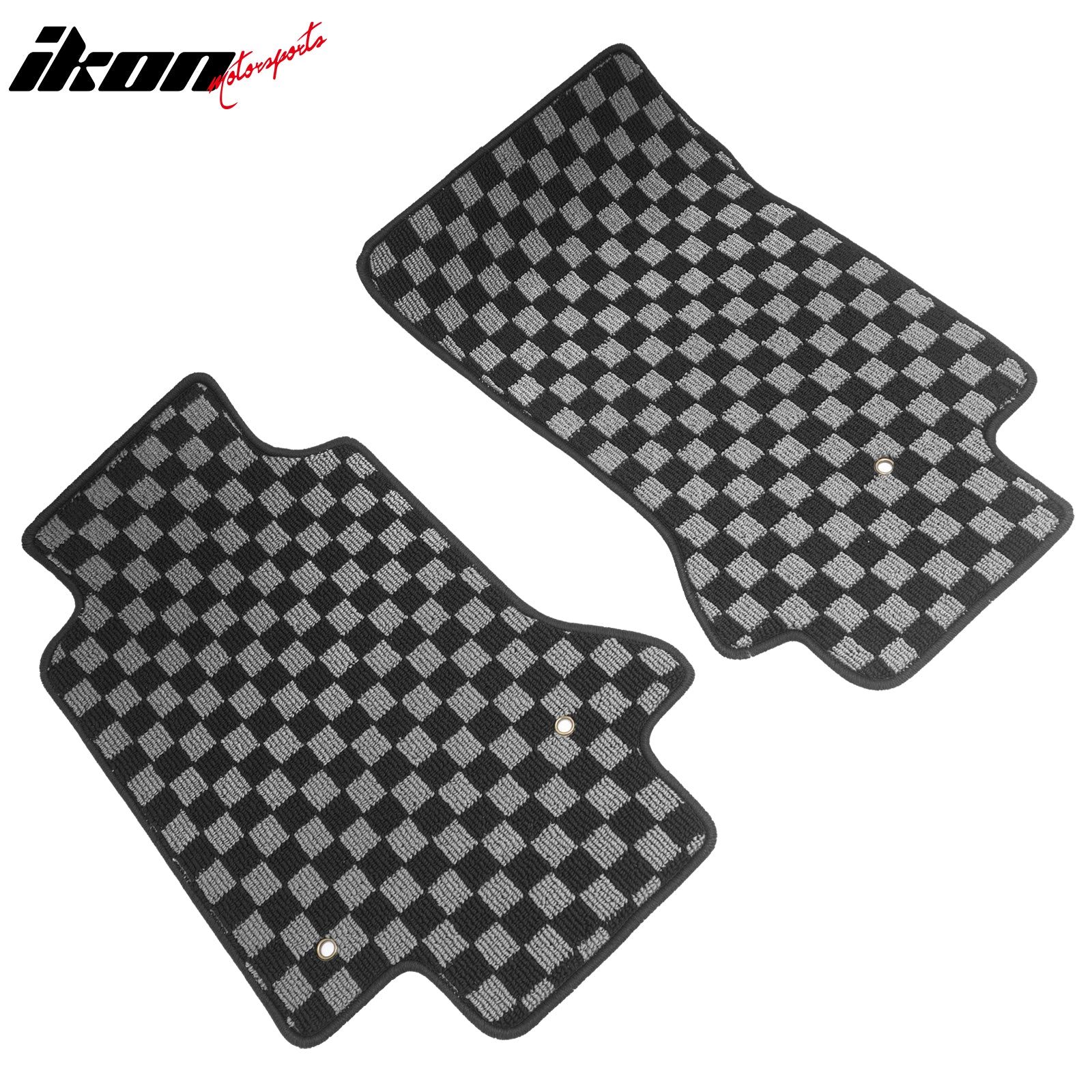 Fits 97-04 Chevy Corvette Floor Mats Non-Slip Carpets Checkered Black Gray Plaid