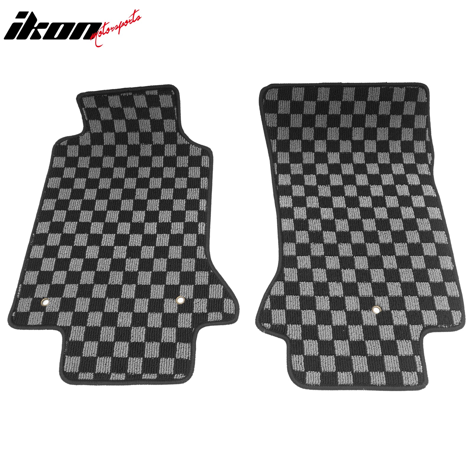 Fits 97-04 Chevy Corvette Floor Mats Non-Slip Carpets Checkered Black Gray Plaid