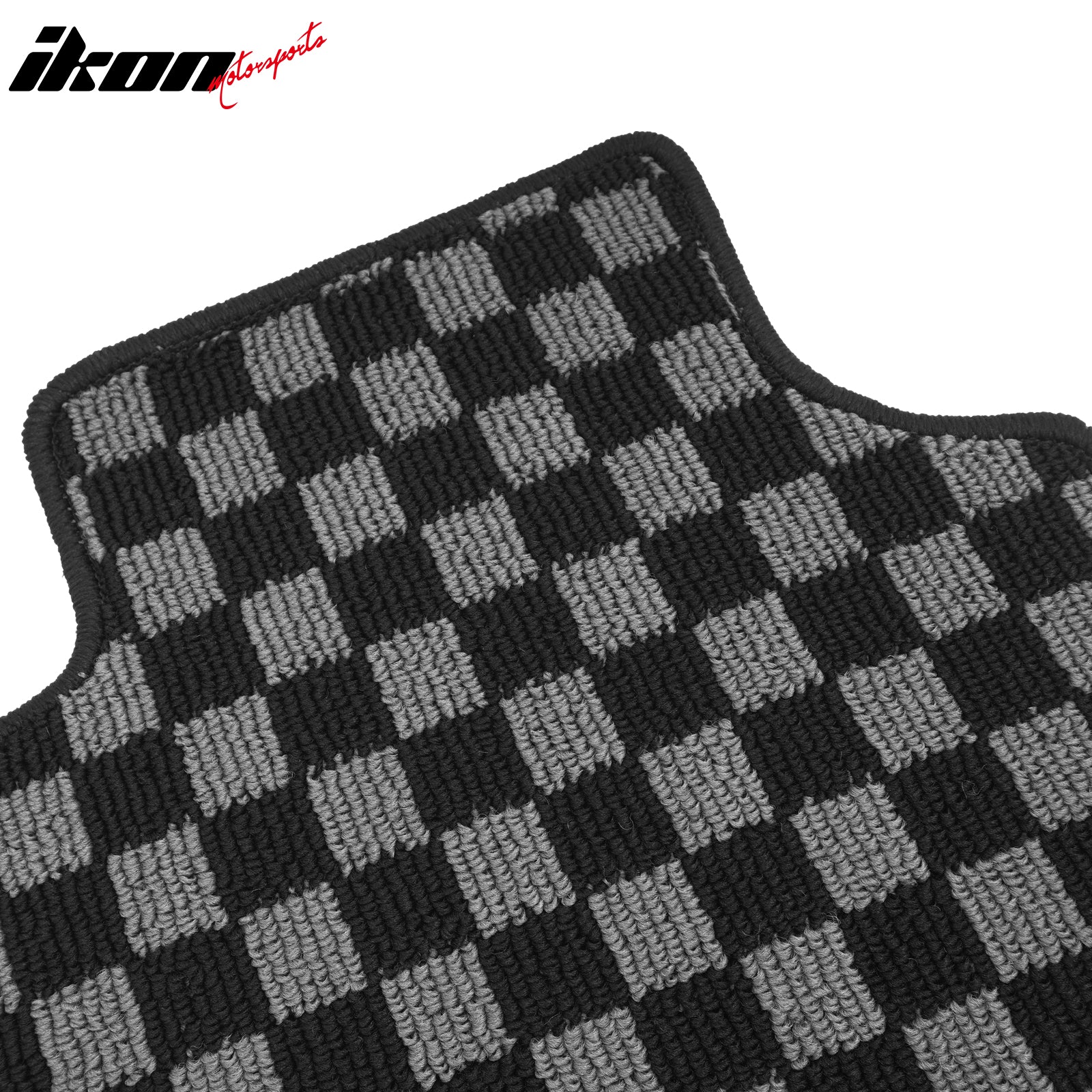 Fits 97-04 Chevy Corvette Floor Mats Non-Slip Carpets Checkered Black Gray Plaid