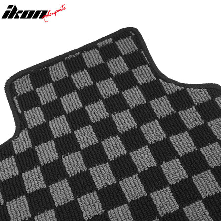 Fits 97-04 Chevy Corvette Floor Mats Non-Slip Carpets Checkered Black Gray Plaid