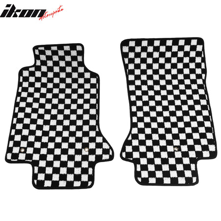Fits 97-04 Chevrolet Corvette Car Floor Mats Checkered Carpets Black White Plaid