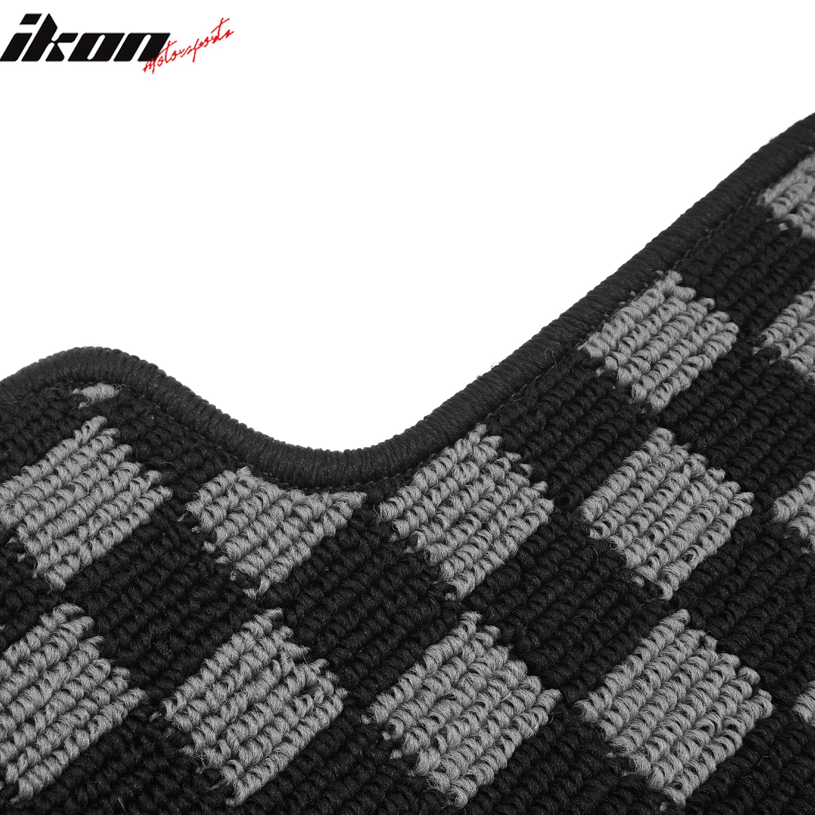 Fits 08-12 Honda Accord Floor Mats Non-Slip Carpets Checkered Black Gray Plaid
