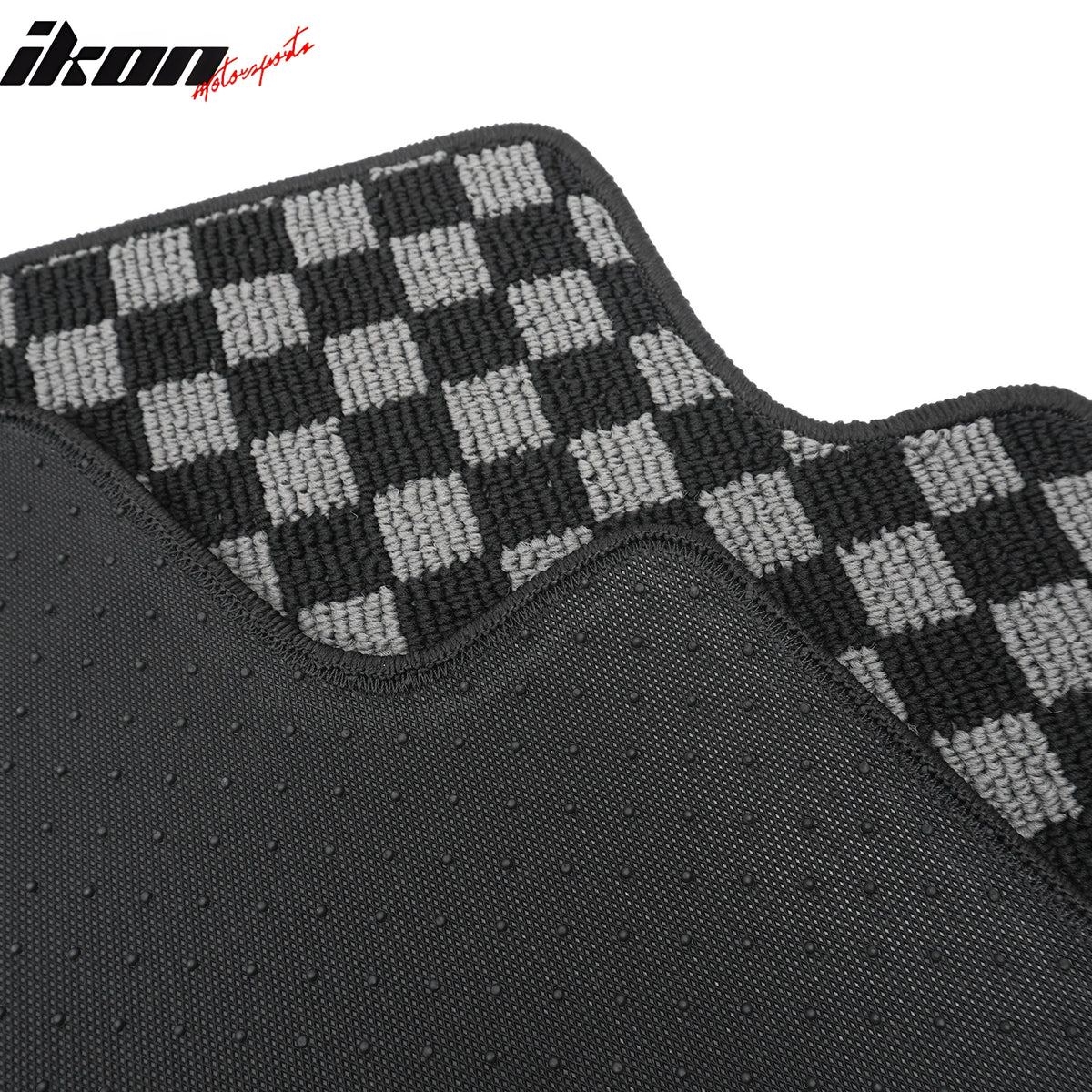 Fits 09-13 Honda Fit GK Floor Mats Non-Slip Carpets Checkered Black Gray Plaid