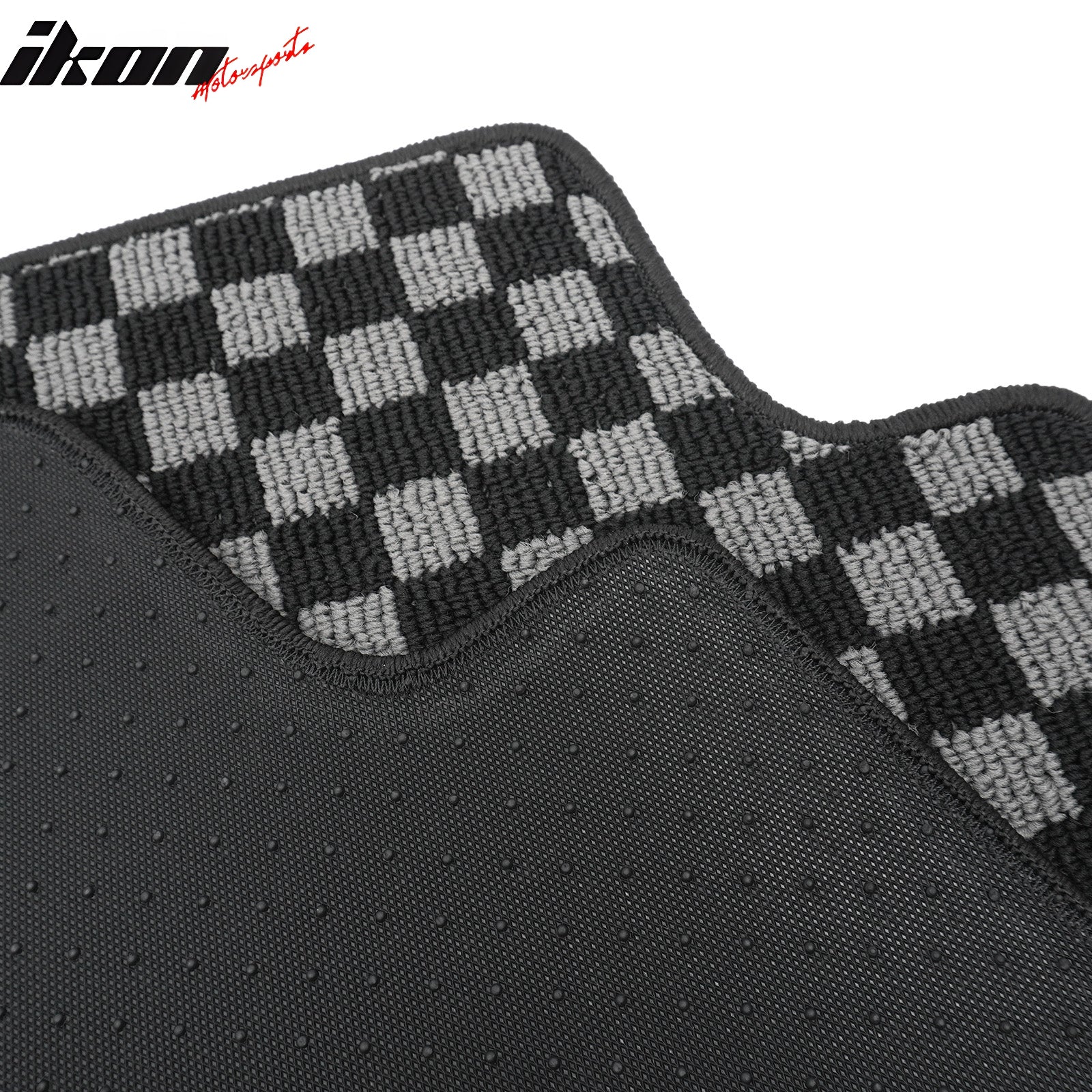 Fits 09-13 Honda Fit GK Floor Mats Non-Slip Carpets Checkered Black Gray Plaid