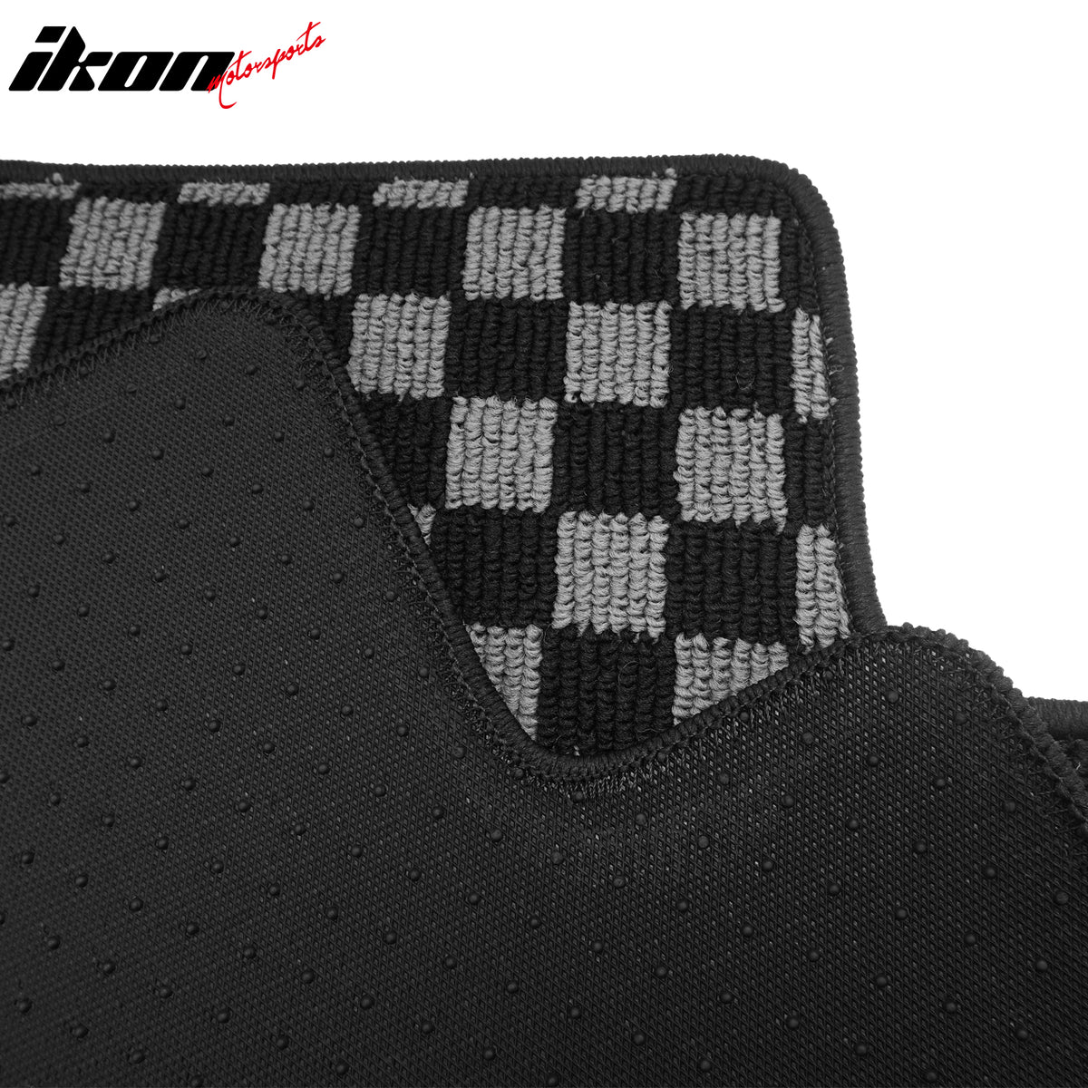 For 08-17 Mitsubishi Lancer Floor Mat Non-Slip Carpet Checkered Black Gray Plaid