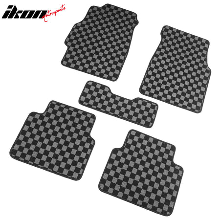 For 94-01 Acura Integra DC Floor Mats Non-Slip Carpet Checkered Black Gray Plaid