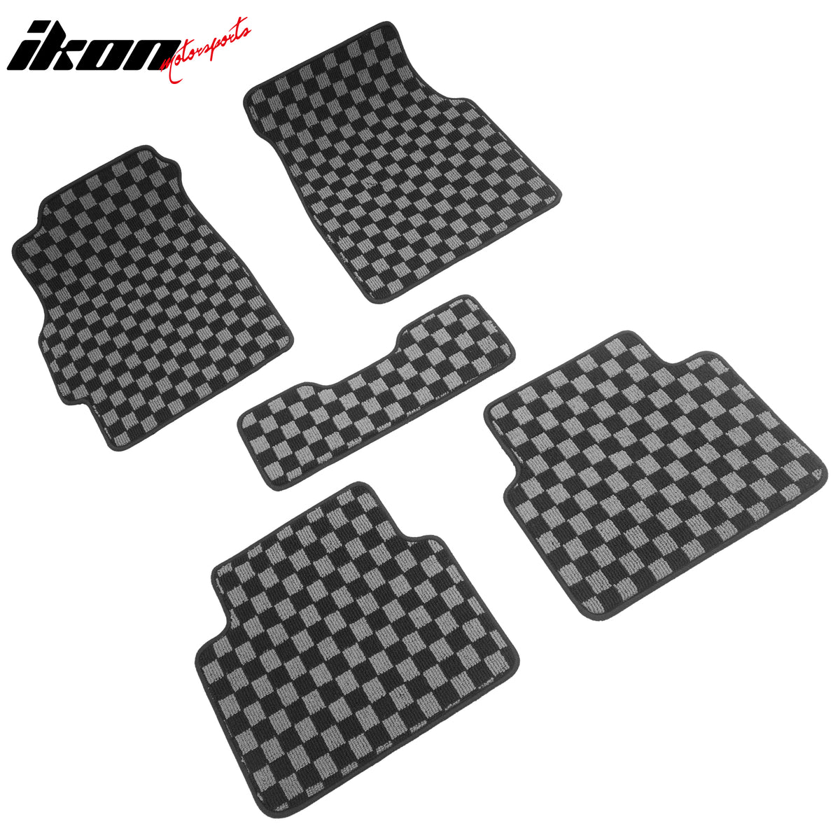 For 94-01 Acura Integra DC Floor Mats Non-Slip Carpet Checkered Black Gray Plaid