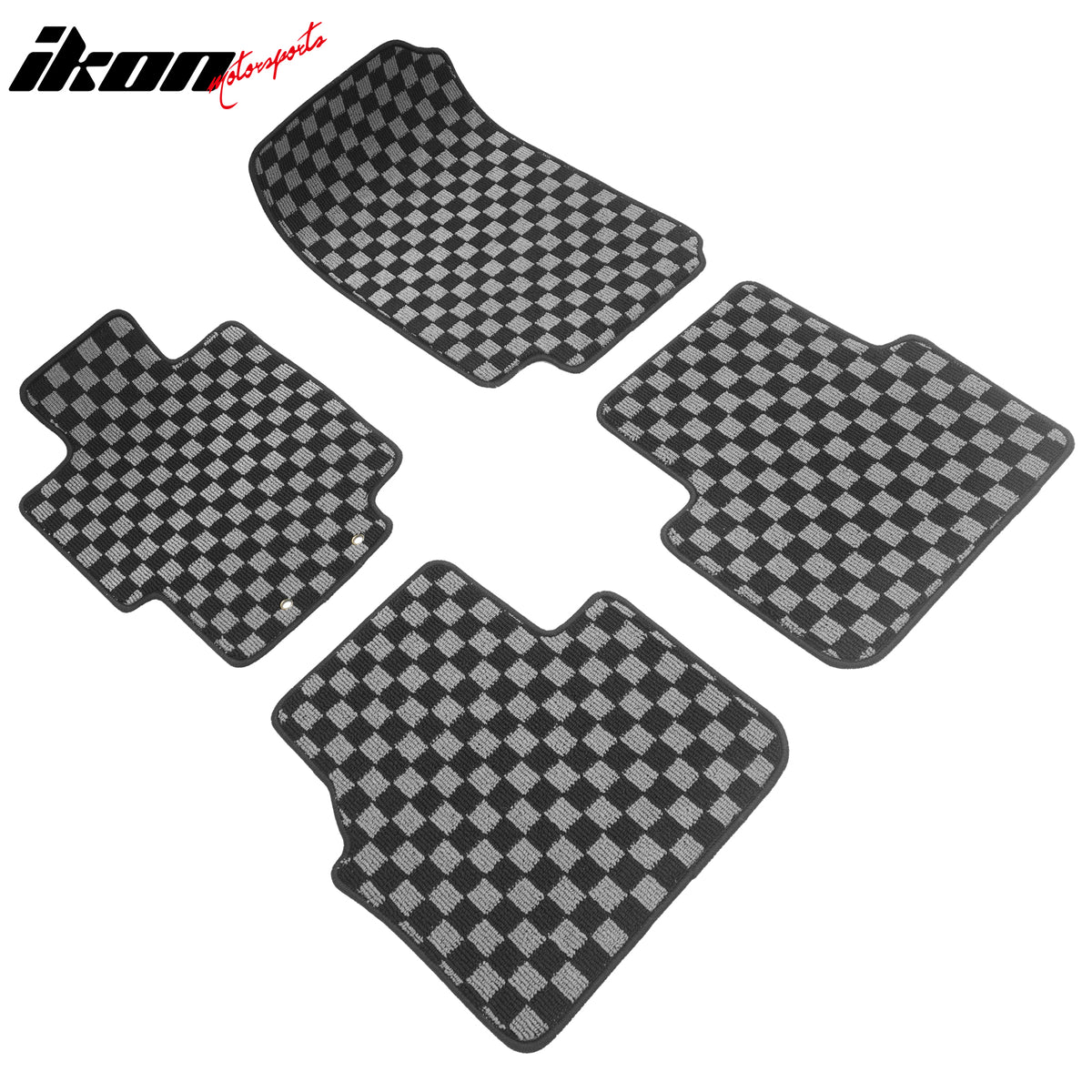 Fits 04-08 Acura TL 4DR Floor Mats Non-Slip Carpets Checkered Black Gray Plaid