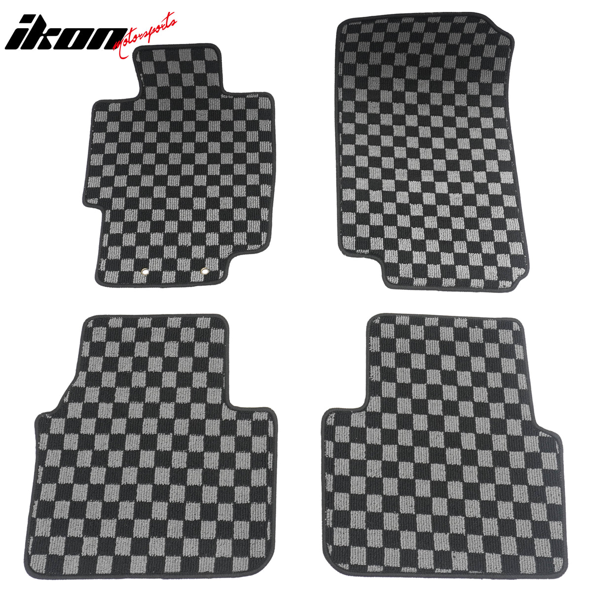 Fits 04-08 Acura TL 4DR Floor Mats Non-Slip Carpets Checkered Black Gray Plaid
