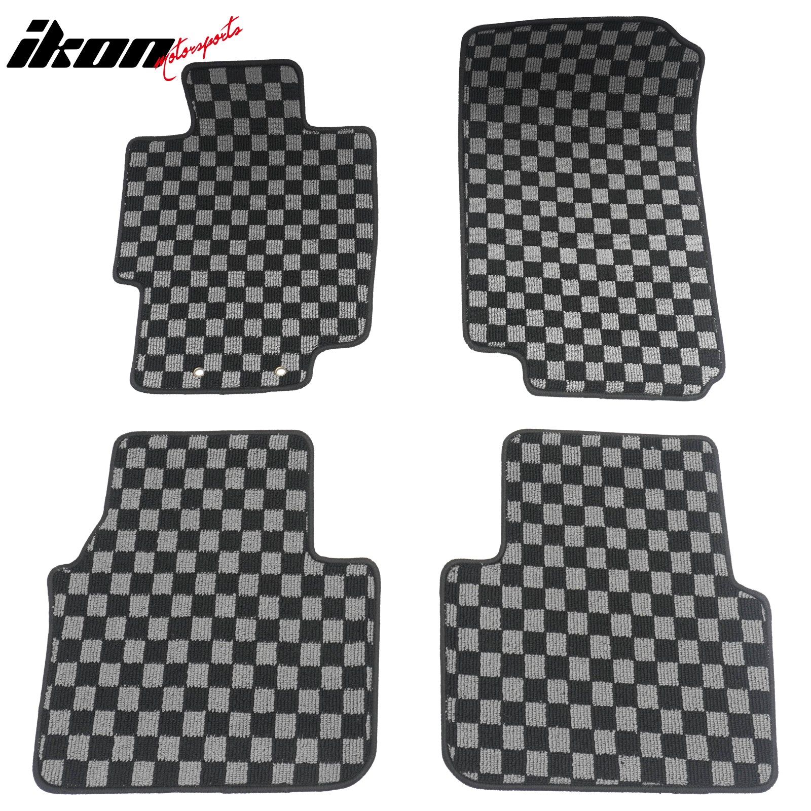 Fits 04-08 Acura TL 4DR Floor Mats Non-Slip Carpets Checkered Black Gray Plaid