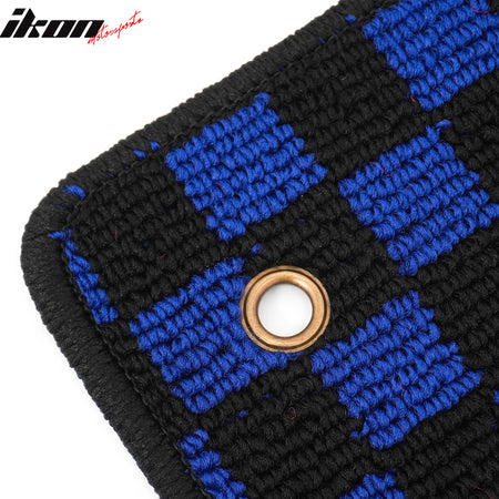 Fits 11-14 Hyundai Sonata Anti-slip Floor Mats Checkered Carpet Black Blue Plaid