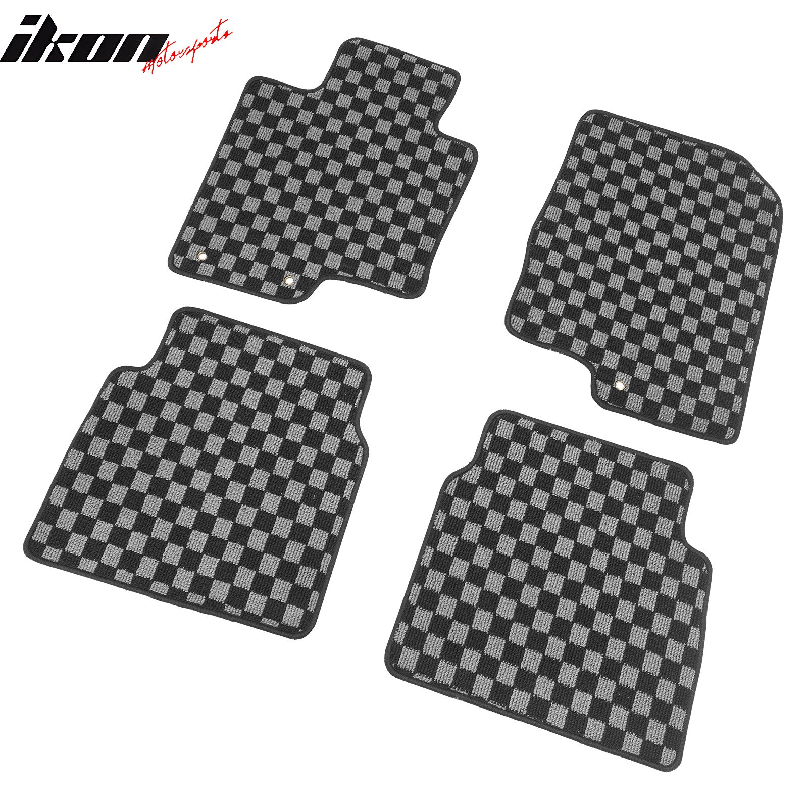 Fits 11-14 Hyundai Sonata Floor Mats Non-Slip Carpets Checkered Black Gray Plaid