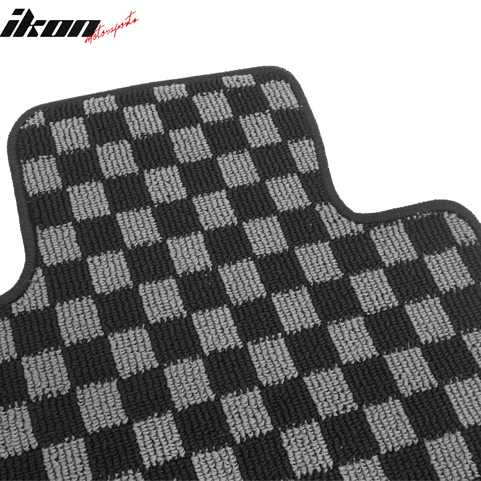 Fits 11-14 Hyundai Sonata Floor Mats Non-Slip Carpets Checkered Black Gray Plaid