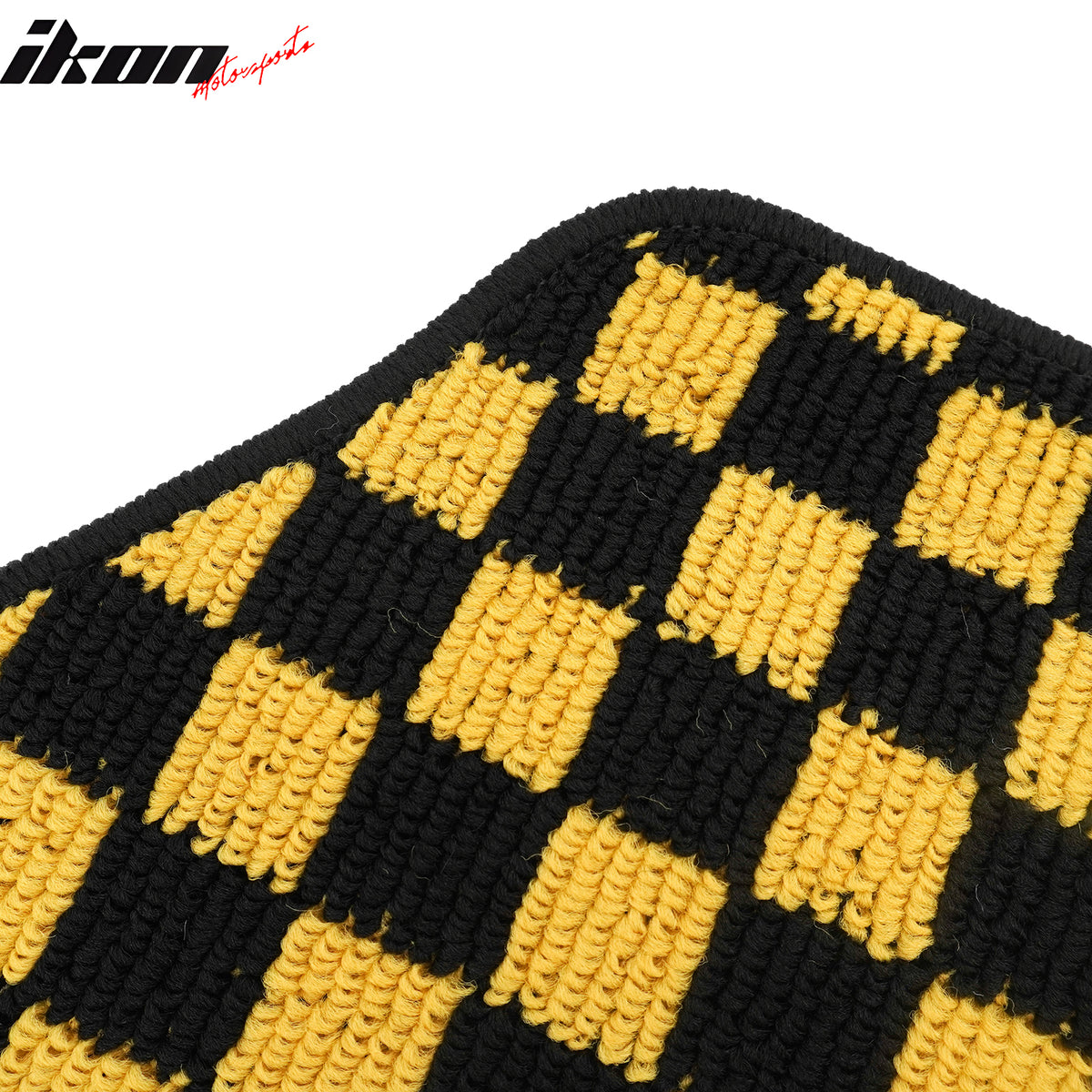 Fits 12-18 Ford Focus Anti-slip Floor Mats Checkered Carpets Black Yellow Plaid