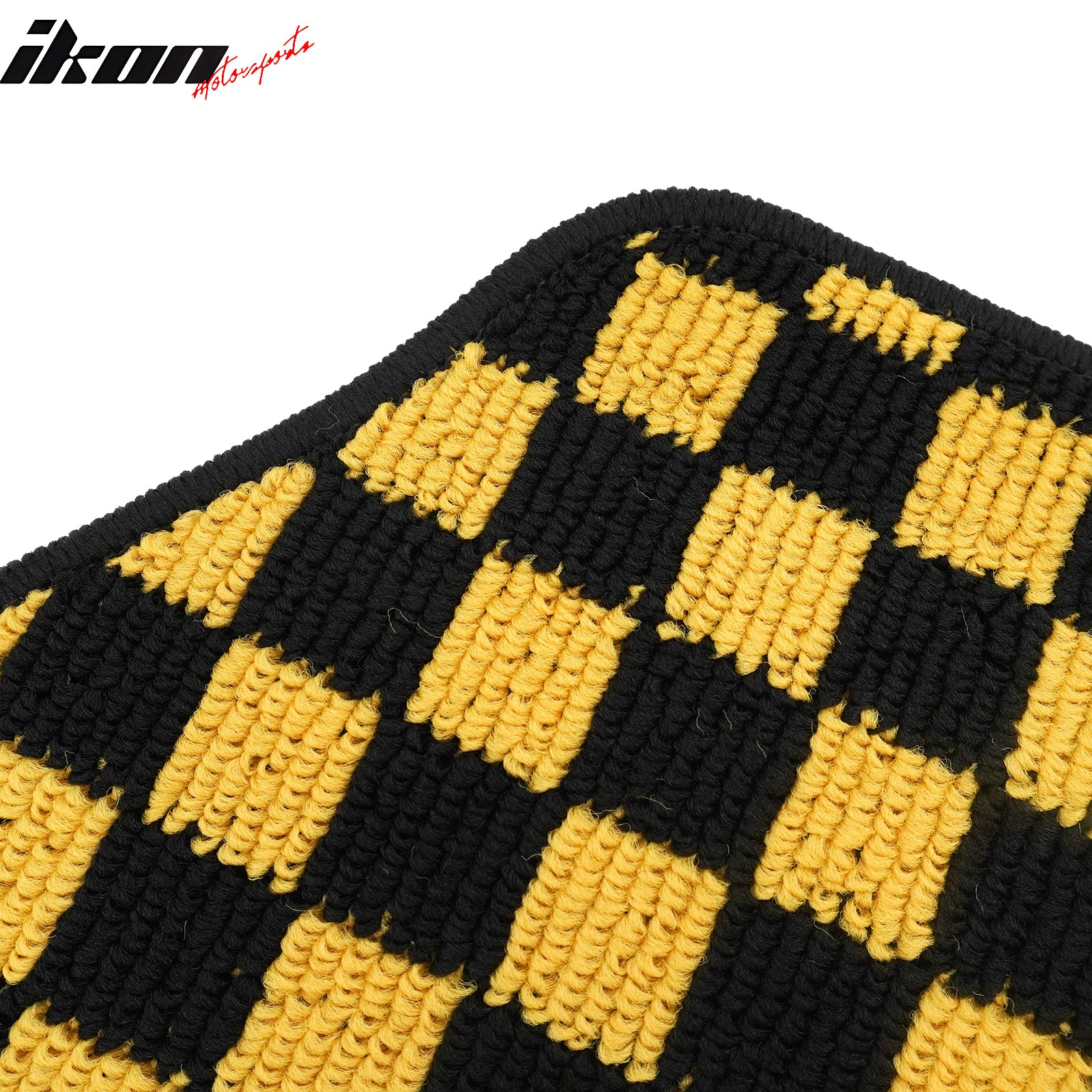 Fits 12-18 Ford Focus Anti-slip Floor Mats Checkered Carpets Black Yellow Plaid
