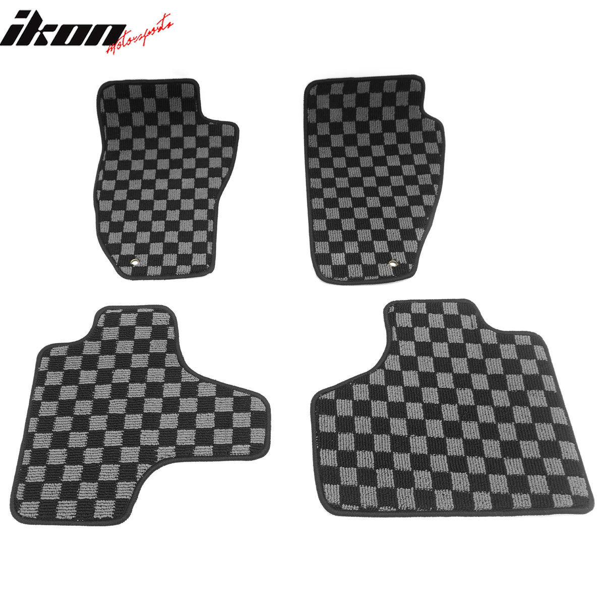 Fits 08-13 Jeep Liberty Floor Mats Non-Slip Carpets Checkered Black Gray Plaid