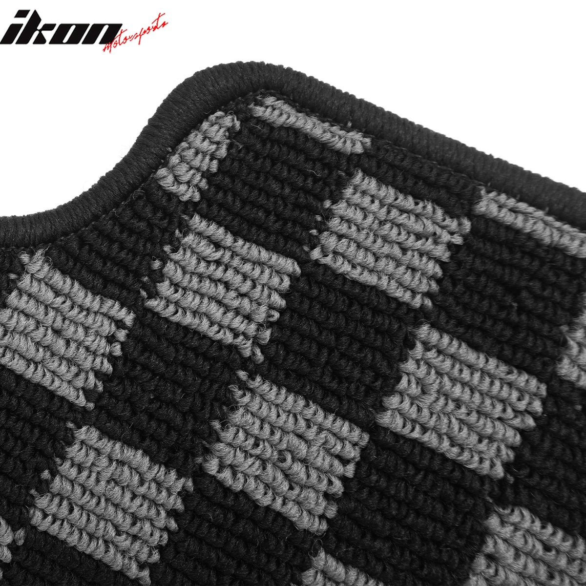 Fits 08-13 Jeep Liberty Floor Mats Non-Slip Carpets Checkered Black Gray Plaid