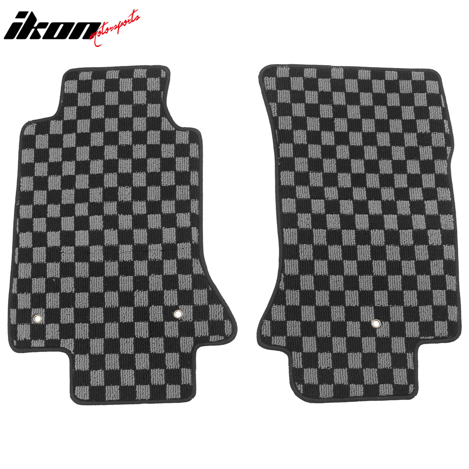 2005-2013 Chevrolet Corvette C6 Floor Mats Carpet Black Gray Plaid Polypropylene