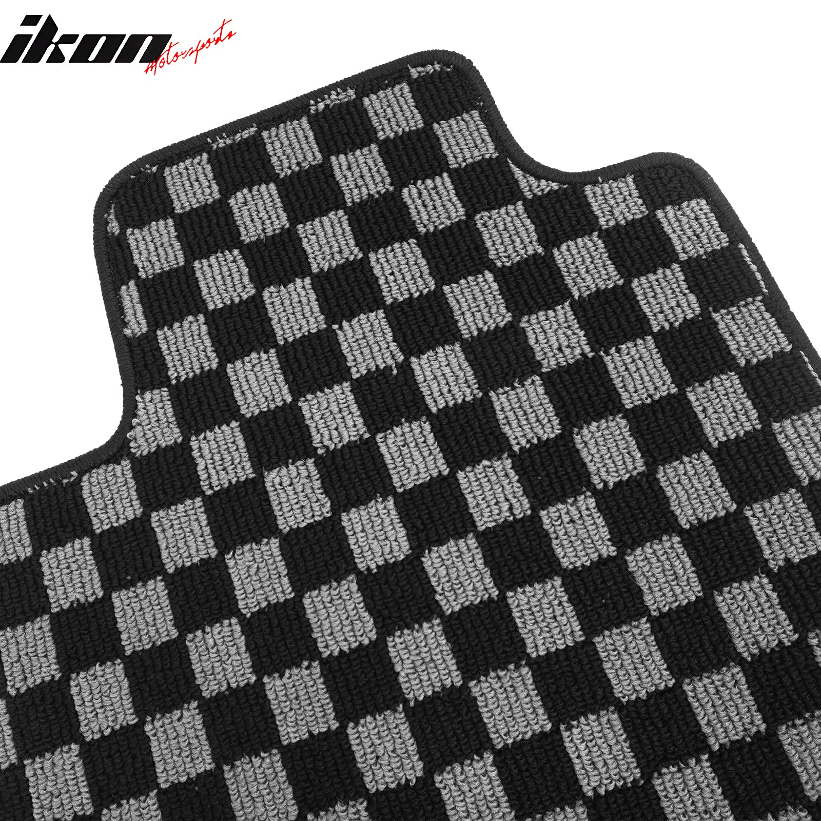 Fits 02-06 Toyota Camry Floor Mats Non-Slip Carpets Checkered Black Gray Plaid
